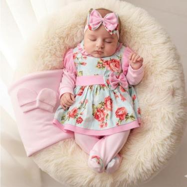 Imagem de Saída Maternidade Conjunto Roupa Para Bebê Menina Charmosinha 05 Peças