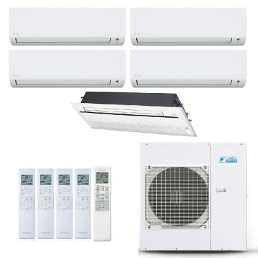 Imagem de Ar-Condicionado Multi Split Inverter Daikin 38.000 BTUs (4x Evap HW 9.000 + 1x Evap Cassete 1 Via 12.000) Quente/Frio 220V