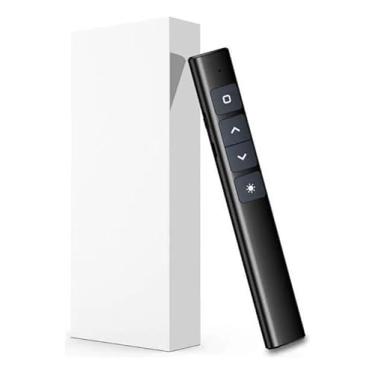 Imagem de Passador Controle de Slides Laser Recarregável 2.4G Sem Fio 30m para Apresentação PPT PowerPoint Google Slides USB Tipo‑C Pointer Profissional Passador de Slides Canva