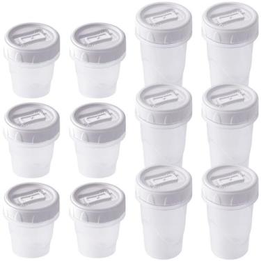 Imagem de Kit porta temperos/condimentos rosca 12 peças branco 6 x 65ml e 6 x 90