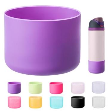 Imagem de Bluwing Bota de silicone para garrafas de água Owala de 680 g, parte inferior de manga protetora antiderrapante para garrafa de água de aço inoxidável Owala 680 g FreeSip/Twist/Flip (Roxo)