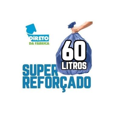 Imagem de Saco De Lixo 60 Litros 100 Un Azul Super Reforçado Cor:azul - Higipack