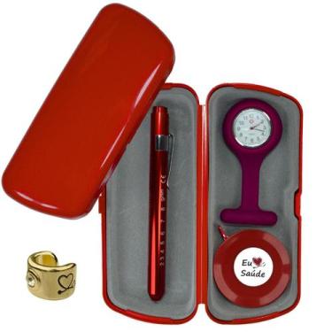 Imagem de Relogio Lapela Estojo Lanterna Fita Metrica Saude Enfermagem Medicina 
