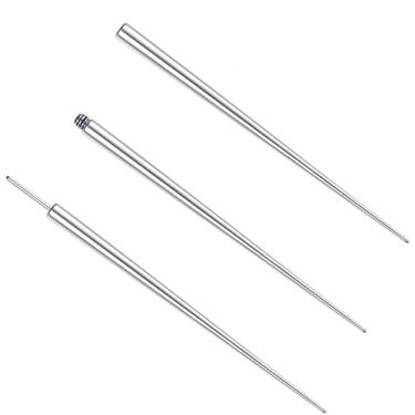 Imagem de BESTEEL 3 peças de pinos de inserção de aço cirúrgico 316L, kit de piercings cônicos para orelha/nariz/lábio/sobrancelha/barriga/mamilo/língua, maca de ferramentas de troca de piercing, kit de piercing corporal, ferramenta assistente, 14G, 16G, 18G, externa/sem rosca/interna, Aço inoxidável, Zircôni