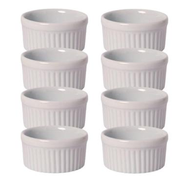 Imagem de Kit 8 Ramekin Canelado 7,5cm 140ml em Porcelana Branca - Bot Art