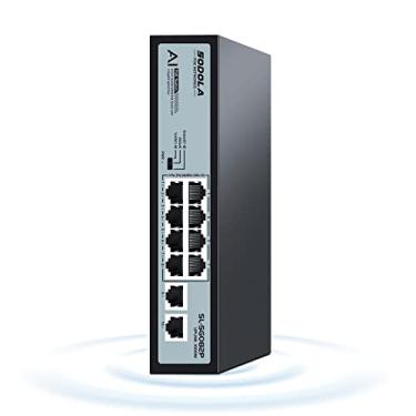 Imagem de Sodola Switch Poe Gigabit de 8 Portas, Uplinks de 2 Gigabit, Potência Integrada de 120 W 48 V, 802.3Af/At, Switch de Rede Poe Não Gerenciado Ligar e Usar