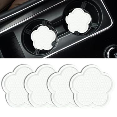 Imagem de Lyxheth Porta-copos de carro com 4 peças, tapete de suporte de copo de carro, à prova d'água, antiderrapante, porta-copos, embutidos em ornamentos, acessórios de decoração automotiva, porta-copos em