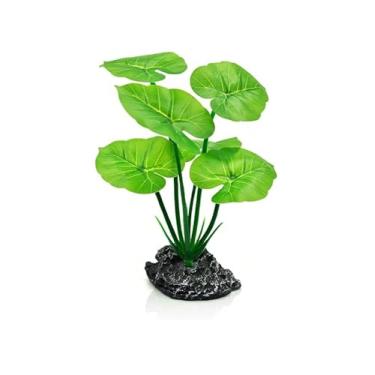 Imagem de Uoiispet Plantas artificiais de decoração de aquário, plantas de seda realistas de plástico para aquário de peixes, almofada de folhas de betta, rede para aquário pequeno, 1 peça