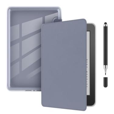 Imagem de Akacy Nova capa transparente e macia de textura de couro sintético para Kindle paperwhite6.0 cm, modelos EY21/DP75SDI. Capa protetora dobrável geração 2012/2013/2015 versão (8)