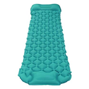Imagem de Domary Almofada de Dormir para Acampamento Tapete de Dormir Inflável Ultraleve Com Bomba Embutida, Colchão de Ar Externo Compacto para Mochila, Caminhada, Camping (Pavão)