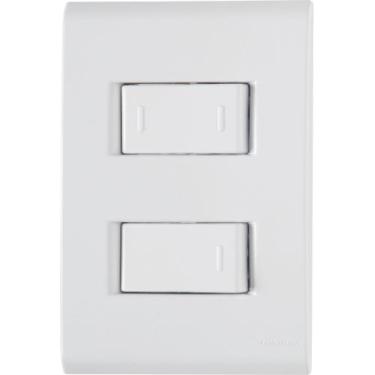 Imagem de Conjunto 4x2 com 1 Interruptor Simples 10 A 250 V e 1 Interruptor Para