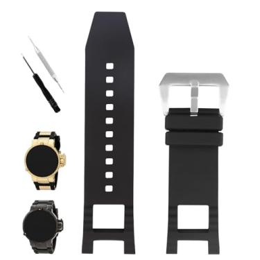 Imagem de XIW Pulseira de borracha compatível com Invicta Subaqua Noma III 0736 0779 0924 1149 1150 14942 1577 5511 6043 10104 de 28 mm (azul), Preto, 28mm×26mm, Clássico