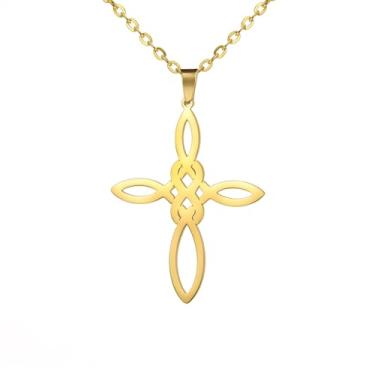 Imagem de MiiFort Colar com pingente de cruz a céu aberto, gargantilha religiosa, presente de aniversário para mulheres, filha, irmã, avó, neta, tia, amizade, One Size, Metal, Sem Pedra Preciosa