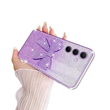 Imagem de TSAYGFK Capa compatível com Galaxy A55 para meninas e mulheres com cristal TPU macio brilhante fofo glitter 3D com cordão à prova de choque capa protetora enseada para Samsung A55 5G 6,6 polegadas