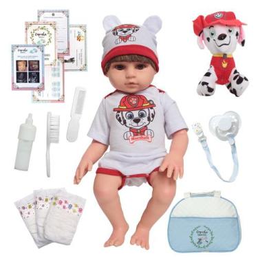 Imagem de Bebê Reborn Boneco Masculino Realista Patrulha Canina Itens - Cegonha 