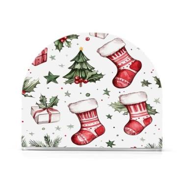 Imagem de Lindo suporte de guardanapo de meias de Natal para mesas - Porta-guardanapos para cozinha, porta-guardanapos de mesa, porta-guardanapos de coquetel, porta-guardanapos de papel405