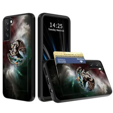 Imagem de BWEGRHE Águia mexicana para Samsung Galaxy S25 FE capa carteira com suporte oculto para cartão, capa deslizante de borracha interna macia híbrida com compartimento para cartão de identificação para