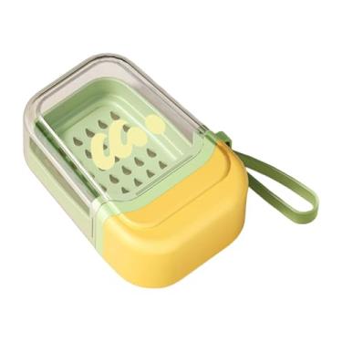 Imagem de Bothyi Saboneteira Portátil para Viagem, Ideal para Guardar Sabonetes No Chuveiro, Durante Caminhadas, com Vedação à Prova D'água, Perfeita para Banheiro, Verde-amarelo