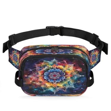 Imagem de Pochete floral mandala boho ciano para mulheres e homens com alça ajustável bolsa de cinto bolsa transversal bolsa de peito bolsa tiracolo bolsa tiracolo, Cor 20