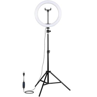 Imagem de Ring Light 10” (26cm) com Tripé Ajustável 2,1m - 3 Tons de Luz, Rotação 360° e Controle de Intensidade