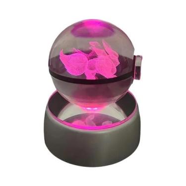 Imagem de Luminária LED 3D Cristal Pokémon POKE BALL Com Figuras De Brinquedo Sn