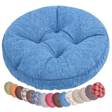 Imagem de Yadlan Almofadas redondas para cadeiras internas e externas 40.6 cm/45.7 cm/50.8 cm, almofada de assento redonda acolchoada de 8 cm de espessura, almofadas de cadeiras grossas para jantar, almofadas