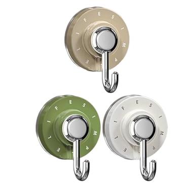 Imagem de Gancho de ventosa com vedação a vácuo, sem danos, sem perfuração, para cozinha, banheiro, porta traseira, toalha, roupão, cabide