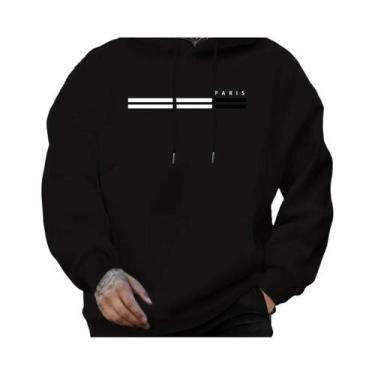 Imagem de Moletom Masculino Com Capuz Estilo Solto Para Outono Inverno Com Estam