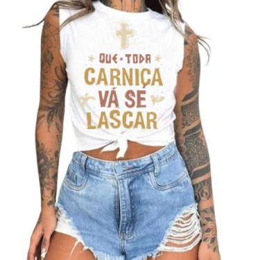 Imagem de Cropped T-Shirts Feminino Estampado Várias Estampas 83 - meganbasic, U
