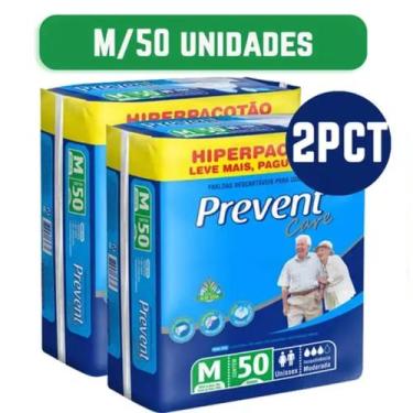 Imagem de Fralda Geriatrica Prevent Care M Com 2 Pacotes 50 Unidaes Cada -  Leve