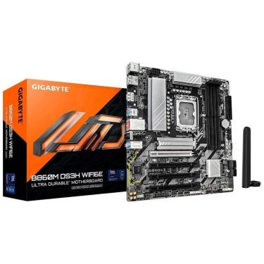 Imagem de Placa Mãe Gigabyte B860M DS3H WIFI6E, Intel, Micro ATX, DDR5, Wi-Fi 6E, Bluetooth - B86MSH6-00-Unissex
