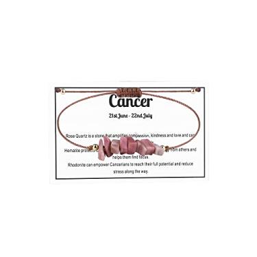 Imagem de Fuqimanman2020 12 pulseiras elásticas com pedras naturais de cristal do zodíaco do zodíaco para cura com pedra preciosa de cura ajustável para casais, amizade, reiki, ioga, meditação, joias, 8 inch