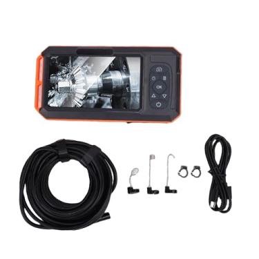Imagem de Naroote Endoscópio Industrial de Lente Dupla de 7,9 Mm, Câmera de Inspeção de Boroscópio Digital IP67 Com Cabo Semi-rígido de 16,4 Pés, Tela IPS de 5", 8 Luzes LED, 1080P HD