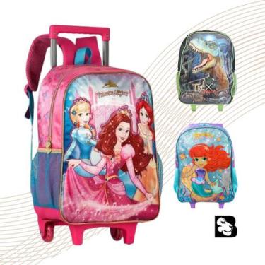 Imagem de Mochila Com Rodinhas e Bolsos Infantil Para Escola Passeio Impermeável