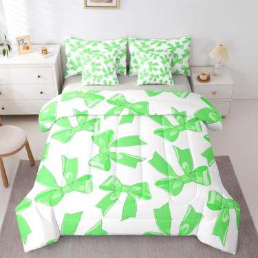 Imagem de Erosebridal Conjunto de edredom de princesa com laço e laço em uma bolsa, tamanho solteiro, 7 peças, decoração de quarto, roupa de cama kawaii sonhadora com lençóis