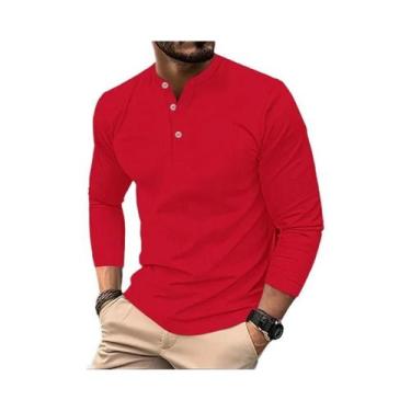 Imagem de Camiseta Masculina De Verão De Manga Longa Henry Polo Respirável Confo