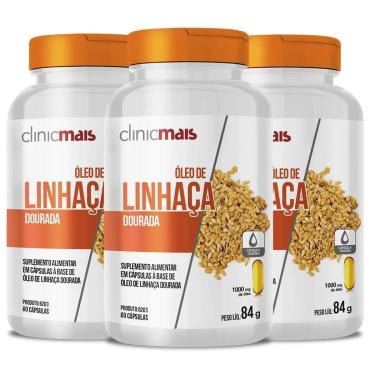 Imagem de Óleo de Linhaça Dourada - 60 Cápsulas Kit com 3-Unissex