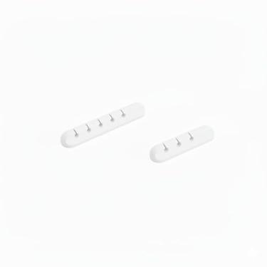 Imagem de Pacote com 2 clipes brancos de 3 e 5 compartimentos, organizador de cabos, suporte de fio USB para mesa, casa, escritório, carro