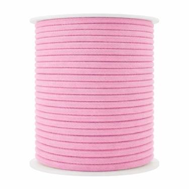 Imagem de Mandala Crafts Cordões de substituição macios rosa para bolsas de moletom - cordão de tubulação para estofamento de costura - 50 metros 2 mm cordão de algodão macramê corda espartilho cordas