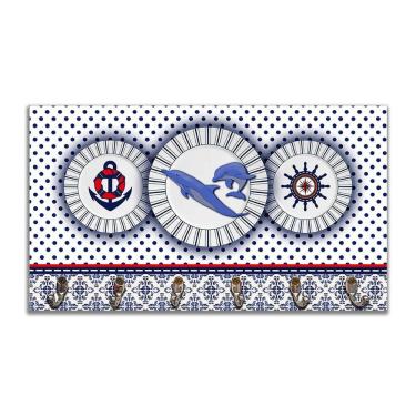 Imagem de Cabideiro De Parede Porta Chaves Náutica Marinheiro Mar 2