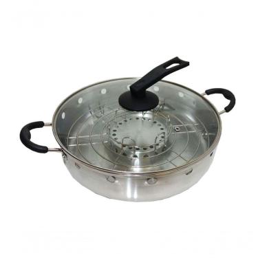 Imagem de Churrasqueira Grill P/ Boca De Fogão Com Tampa De Vidro