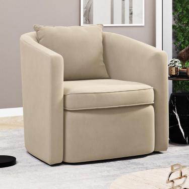 Imagem de Kit 02 Poltronas Decorativas Sala De Estar Aimê Veludo Bege - Desk Design