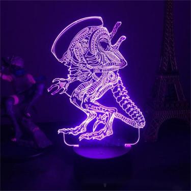 Imagem de Luz noturna 3D Alien Creative Colorful USB Touch 22x15x6cm - Taiyuanke