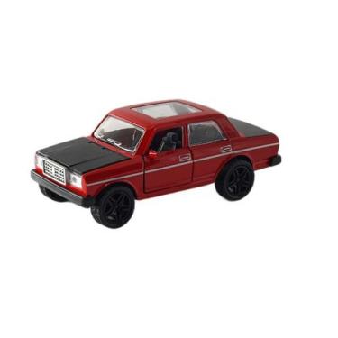 Imagem de Toy Car Russian Sedan, escala 1:36 com som e luz, cor vermelha - Taiyu