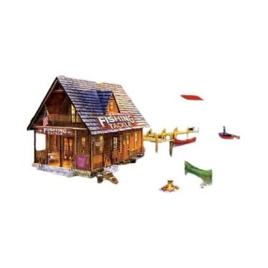 Imagem de Pintura Diamante 5D Paisagem De Casa, Bordado Mosaico 3D Com Broca Red