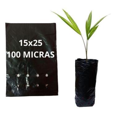 Imagem de Saco Saquinho Plástico Para Mudas 15x25cm Com 1000 Unidades - Sinal Ín