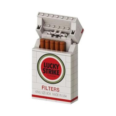 Imagem de Caixa De Cigarros Vermelha, Amarela E Verde, Blocos De Montar Criativo