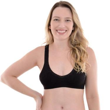 Imagem de Sutiã sem costura com detalhe em renda Selene, G, Preto