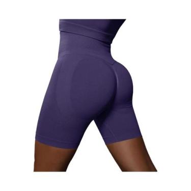 Imagem de Shorts De Yoga Femininos De Cintura Alta Sem Costura Respiráveis Para 