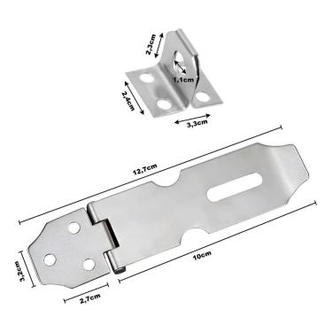 Imagem de Dobradiça Porta Cadeado Trinco Aço Inox Ferramenta